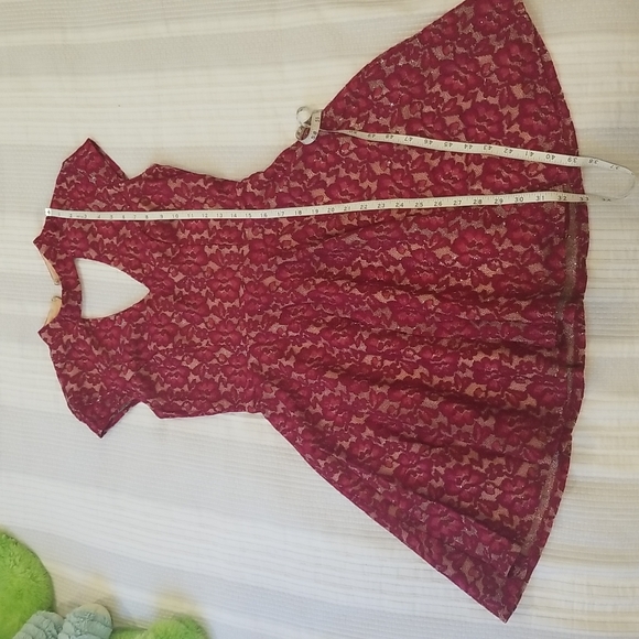 City Studio Lace mini skater sleeveless dress- color red size 6 - Picture 9 of 14